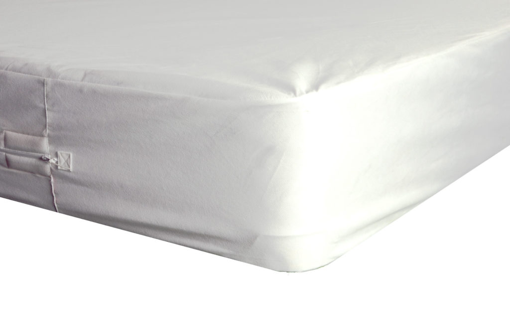 white protective mattress encasement
